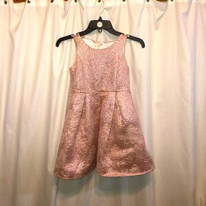 Children’s Place Brocade Dress Pink Champagne Size 6/7 Special Occasion/holiday